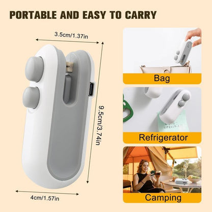 Rechargeable 2 in 1 Snacks Mini Bag Sealer with Cutter