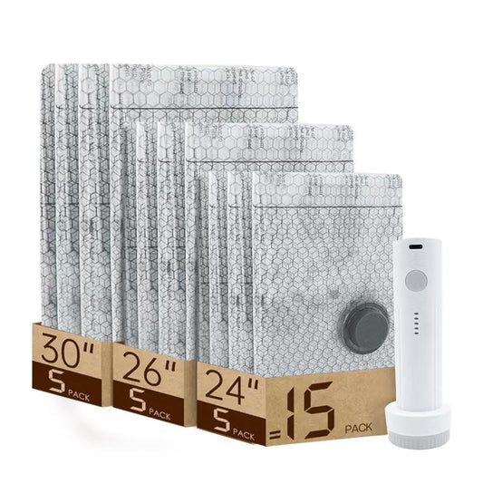 Travel Vacuum Bags with USB Electric Pump – Save 80% Luggage Space