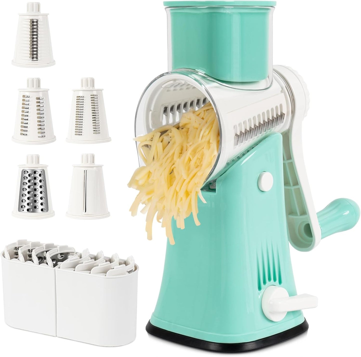 5-in-1 Rotary Cheese Grater – Fast, Easy & Mess-Free