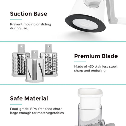 5-in-1 Rotary Cheese Grater – Fast, Easy & Mess-Free