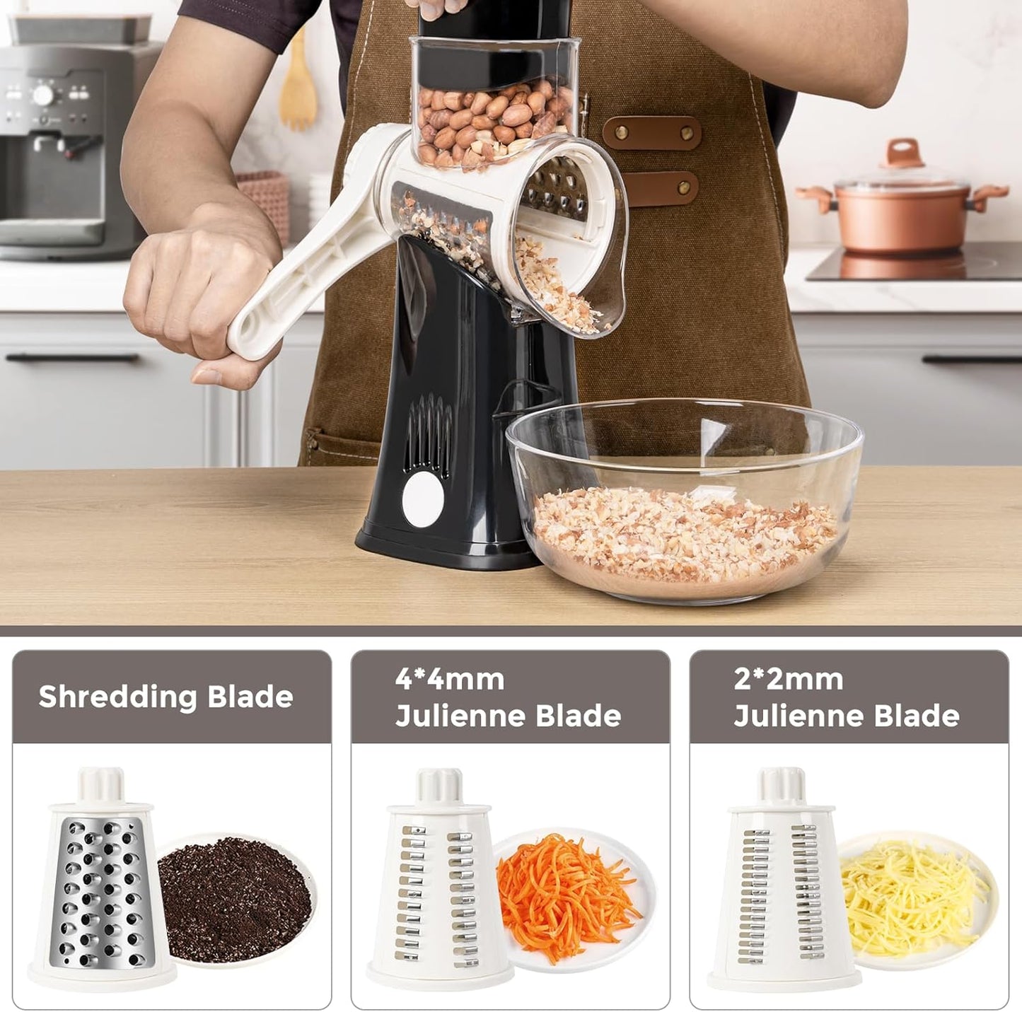 5-in-1 Rotary Cheese Grater – Fast, Easy & Mess-Free