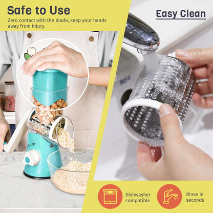 5-in-1 Rotary Cheese Grater – Fast, Easy & Mess-Free