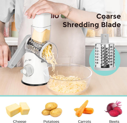 5-in-1 Rotary Cheese Grater – Fast, Easy & Mess-Free