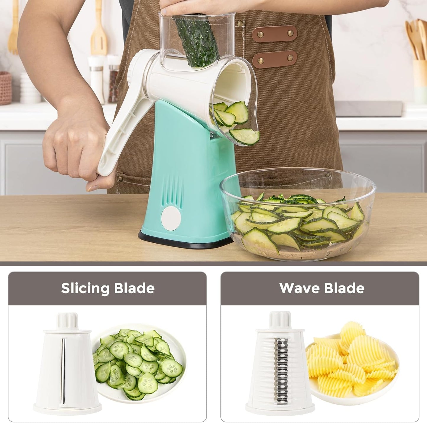 5-in-1 Rotary Cheese Grater – Fast, Easy & Mess-Free