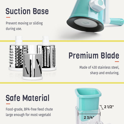 5-in-1 Rotary Cheese Grater – Fast, Easy & Mess-Free