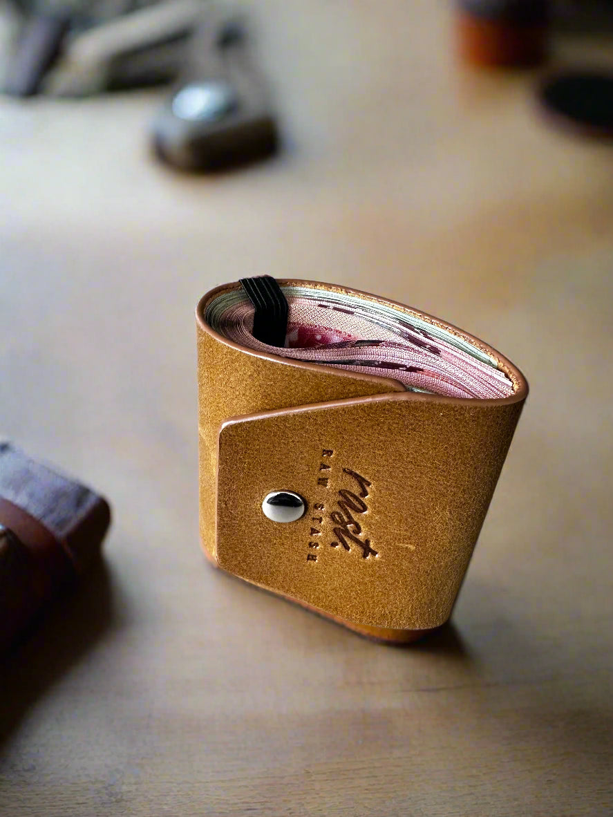 Magnetic Leather Wallet,The Cash Wrap Wallet