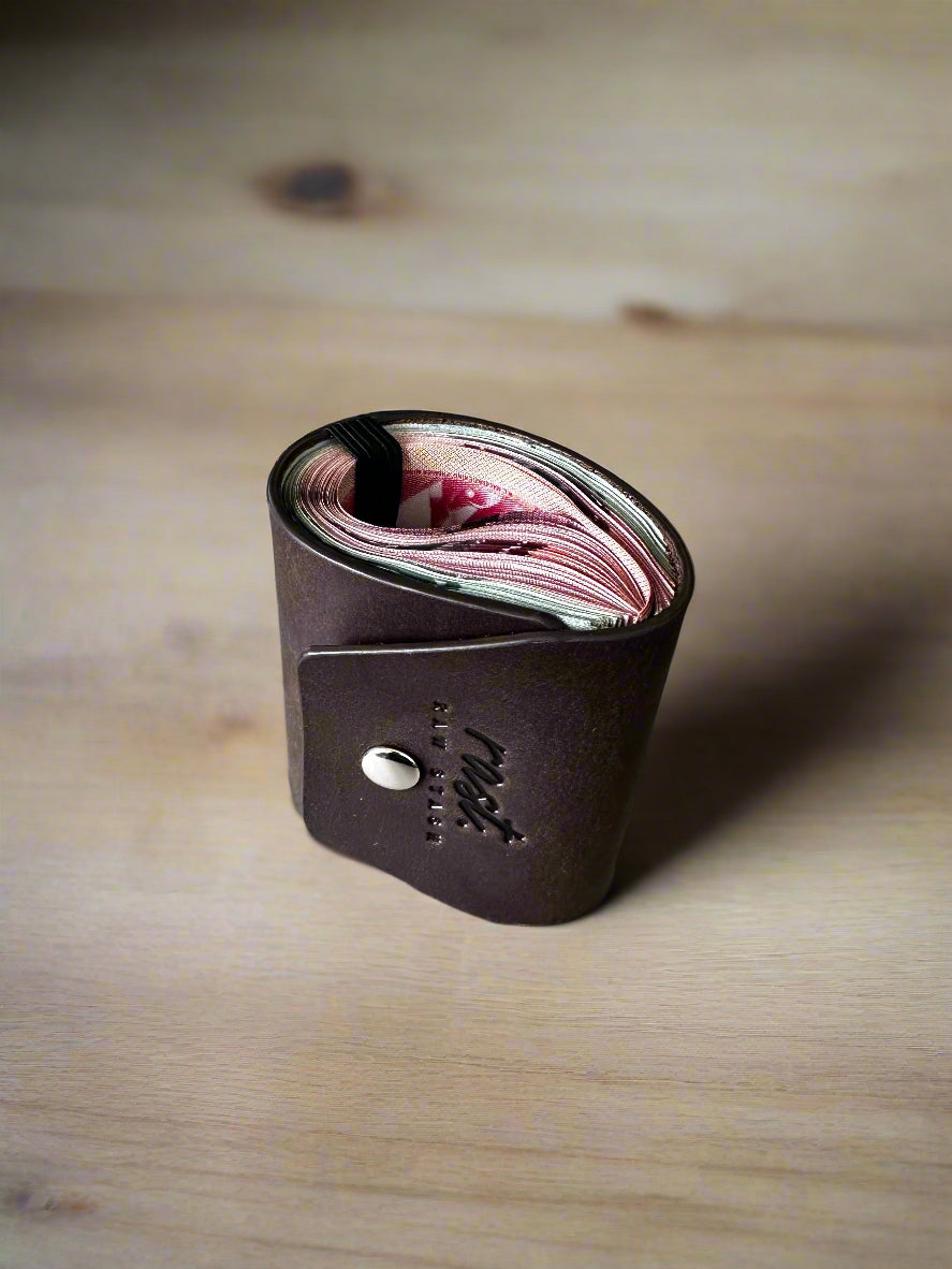 Magnetic Leather Wallet,The Cash Wrap Wallet