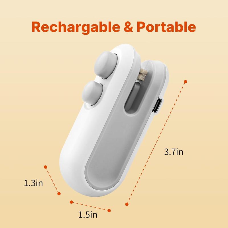 Rechargeable 2 in 1 Snacks Mini Bag Sealer with Cutter
